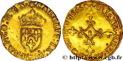 CHARLES IX Écu d or au soleil, 1er type 1566 Limoges