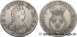 LOUIS XV THE BELOVED Écu dit  vertugadin  de Béarn 1716 Pau XF/AU