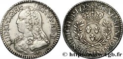 LOUIS XV THE BELOVED Cinquième d écu aux branches d olivier, buste habillé 1728 Pau XF/AU