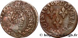 LOUIS XIII LE JUSTE Double tournois, 14e type 1638 Tours