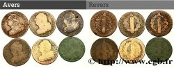 LOUIS XVI (MONARQUE CONSTITUTIONNEL)  Lot de six pièces de 2 sols dit &nbsp;au faisceau&nbsp;, type FRANÇOIS n.d. s.l.