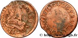 LOUIS XIII LE JUSTE Double tournois, type 1 1632 La Rochelle