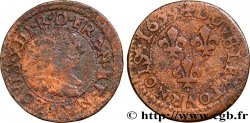 LOUIS XIII LE JUSTE Double tournois, type 14 1639 La Rochelle