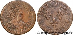 LOUIS XIII LE JUSTE Double tournois, 19e type 1639 Tours