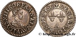 LOUIS XIII LE JUSTE Essai en argent du denier tournois, type de Paris 1616 Paris