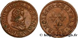 LOUIS XIII LE JUSTE Piéfort quadruple du double tournois 1618 Paris