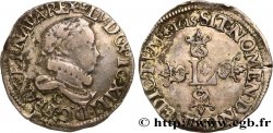 LOUIS XIII  Demi-franc au grand buste lauré et au col fraisé 1615 Saint-Lô VF/XF