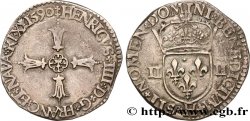 HENRY IV Quart d écu, croix feuillue de face 1590 La Rochelle