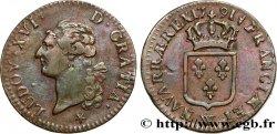 LOUIS XVI Sol dit &nbsp;à l&nbsp;écu&nbsp; 1791 Lille