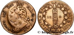 LOUIS XVI 12 deniers dit &nbsp;au faisceau&nbsp;, type FRANÇAIS 1792 Strasbourg