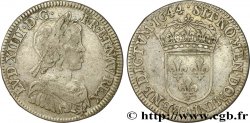 LOUIS XIV LE GRAND OU LE ROI SOLEIL Quart d écu, portrait à la mèche courte 1644 Paris, Monnaie du Louvre TB+