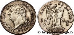 LOUIS XVI (MONARQUE CONSTITUTIONNEL)  15 sols dit &nbsp;au génie&nbsp;, type FRANCOIS 1791 Limoges TTB+