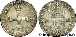 HENRY III Quart d écu, croix de face 1587 Toulouse