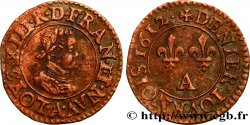 LOUIS XIII LE JUSTE Denier tournois, type 1 de Paris 1612 Paris