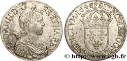 LOUIS XIV  THE SUN KING  Écu, portrait à la mèche longue 1648 Bordeaux AU/AU