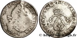 LOUIS XIV LE GRAND OU LE ROI SOLEIL Quatre sols aux deux L 1692 Dijon