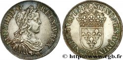 LOUIS XIV  THE SUN KING  Demi-écu, portrait à la mèche longue 1647 Paris AU