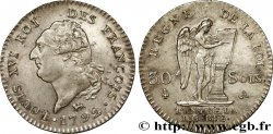 LOUIS XVI 30 sols dit  au génie , type FRANÇOIS 1792 Paris AU