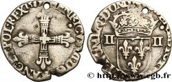 HENRY III Quart d écu, croix de face 1587 Nantes