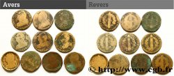 LOUIS XVI (MONARQUE CONSTITUTIONNEL)  Lot de dix pièces de 2 sols dit  au faisceau , type FRANÇOIS n.d. s.l.