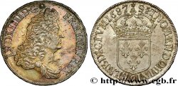 LOUIS XIV  THE SUN KING  Écu, portait drapé à l’antique 1687 Rennes AU/AU