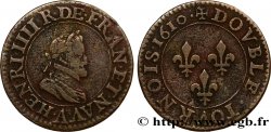 HENRI IV LE GRAND Double tournois, 2e type de Paris (légende française) 1610 Paris, Moulin des Étuves