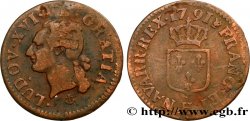 LOUIS XVI Liard dit “à l écu” 1791 La Rochelle