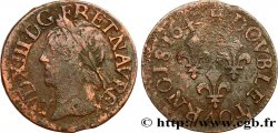 LOUIS XIII LE JUSTE Double tournois, type de Warin 1642 La Rochelle