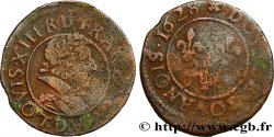 LOUIS XIII LE JUSTE Double tournois, 6e type 1628 Lyon