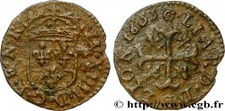 LOUIS XIV LE GRAND OU LE ROI SOLEIL Liard de Lyon à la croix ancré 1655 Lyon TB