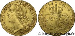 LOUIS XV DIT LE BIEN AIMÉ Louis d’or aux écus ovales, tête ceinte d’un bandeau 1743 Aix-en-Provence