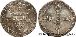 HENRY III Quart d écu, écu de face 1583 Tours
