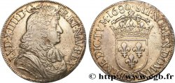 LOUIS XIV LE GRAND OU LE ROI SOLEIL Écu, portrait à la cravate courte 1680 Aix-en-Provence TB+/TTB