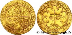 HENRY VI DE LANCASTRE - ROI DE FRANCE (1422-1453) - ROI D&nbsp;ANGLETERRE (1422-1461) et (1470-1471) Salut d&nbsp;or n.d. Rouen TTB+