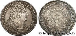 LOUIS XIV LE GRAND OU LE ROI SOLEIL Demi-écu aux trois couronnes 1710 Paris TTB/TTB+