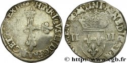 HENRY III Quart d écu, croix de face 1589 Rennes