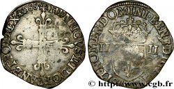 HENRY III Quart d écu, croix de face 1588 Saint-Lô