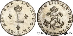 LOUIS XV DIT LE BIEN AIMÉ Double sol de billon 1743 Dijon SUP