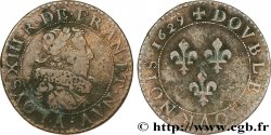 LOUIS XIII LE JUSTE Double tournois, type 6 de Paris 1629 Paris