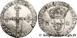 HENRI III Quart d écu, croix de face 1582 La Rochelle