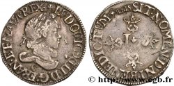 LOUIS XIII LE JUSTE Demi-franc au grand buste lauré et au col fraisé 1615 Saint-Lô TTB