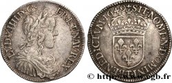LOUIS XIV  THE SUN KING  Demi-écu, portrait à la mèche longue 1649 Nantes VF/XF