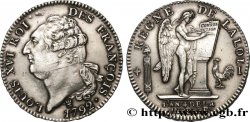 LOUIS XVI (MONARQUE CONSTITUTIONNEL)  Écu dit &nbsp;au génie&nbsp;, type FRANÇOIS 1792 Limoges