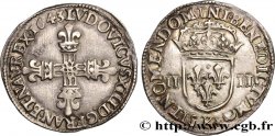 LOUIS XIII  Quart d écu, à la croix fleurdelisée, titulature côté croix 1643 Bordeaux AU/AU