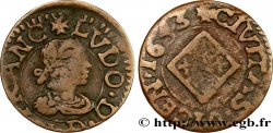 ESPAGNE - PRINCIPAUTÉ DE CATALOGNE - LOUIS XIII LE JUSTE Denier 1643 Vich TB+
