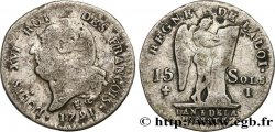 LOUIS XVI (MONARQUE CONSTITUTIONNEL)  15 sols dit &nbsp;au génie&nbsp;, type FRANCOIS 1791 Limoges