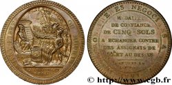 CONFIANCE (MONNAIES DE...) Monneron de 5 sols au serment (An III), 1er type 1791 Birmingham, Soho SPL