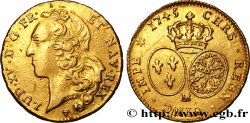 LOUIS XV DIT LE BIEN AIMÉ Double louis d’or aux écus ovales, tête ceinte d’un bandeau 1745 Strasbourg
