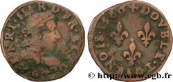 HENRI III Double tournois, type de Poitiers 1586 Poitiers
