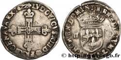 LOUIS XIII LE JUSTE Quart d écu, à la croix fleurdelisée, titulature côté croix 1622 Bayonne TB+
